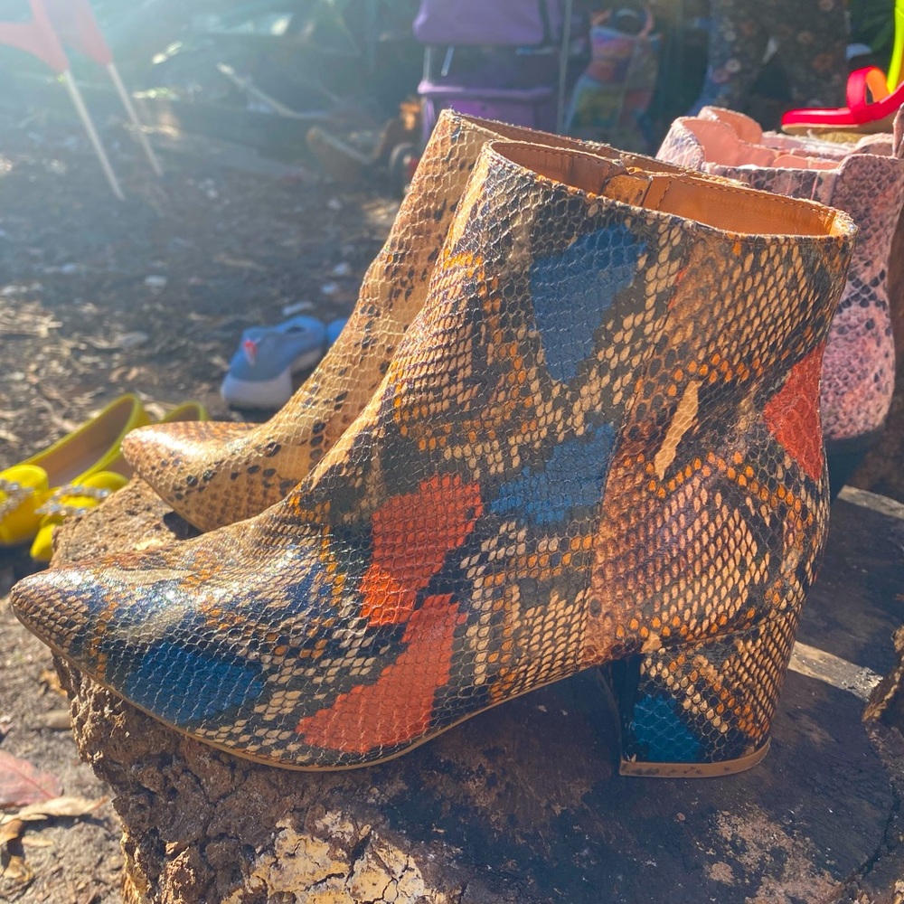 Faux Snakeskin Booties